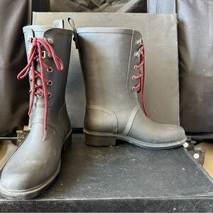 NWT Merona Black Rubber Wellies